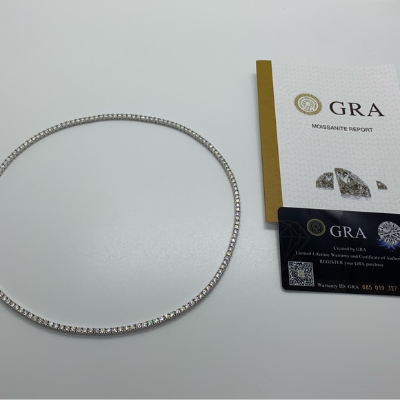 3mm Moissanite SOLID 925 Sterling Silver Tennis Chain 18” 20” (PASSES TESTER) - Picture 3 of 5